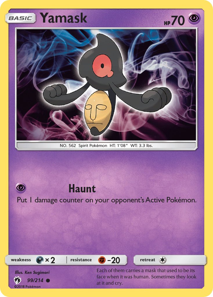 Yamask Pokémon card