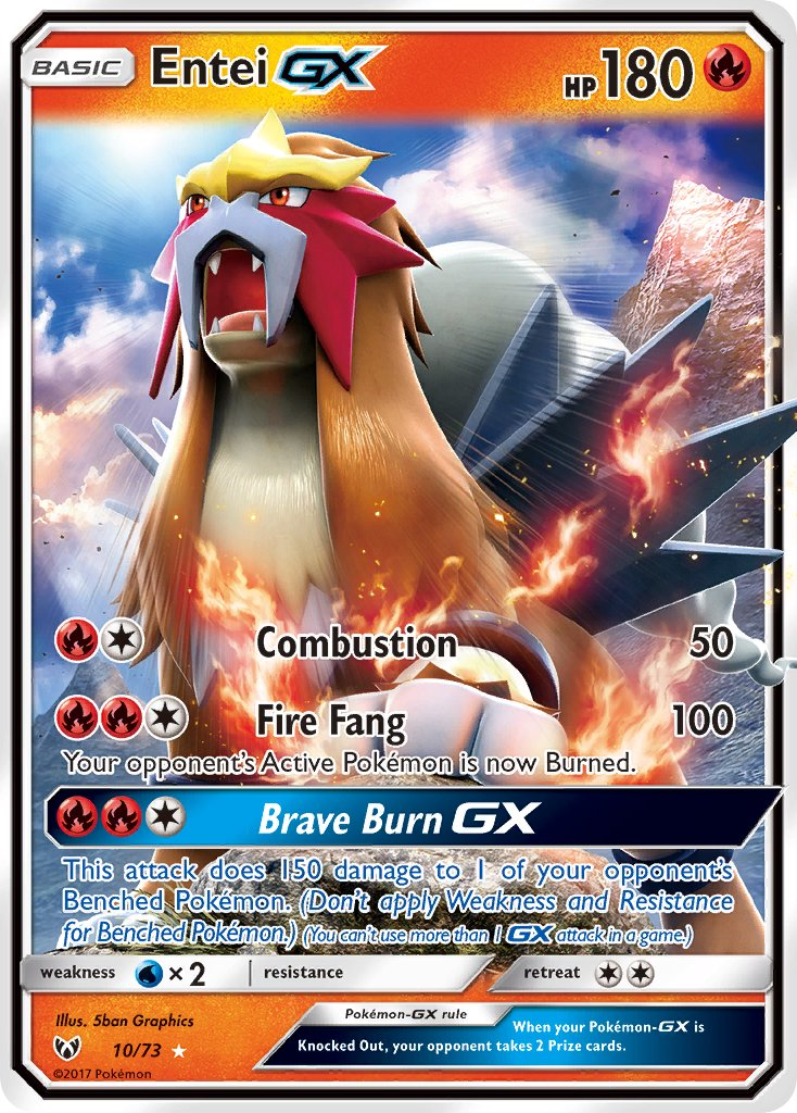 Entei GX Pokémon card
