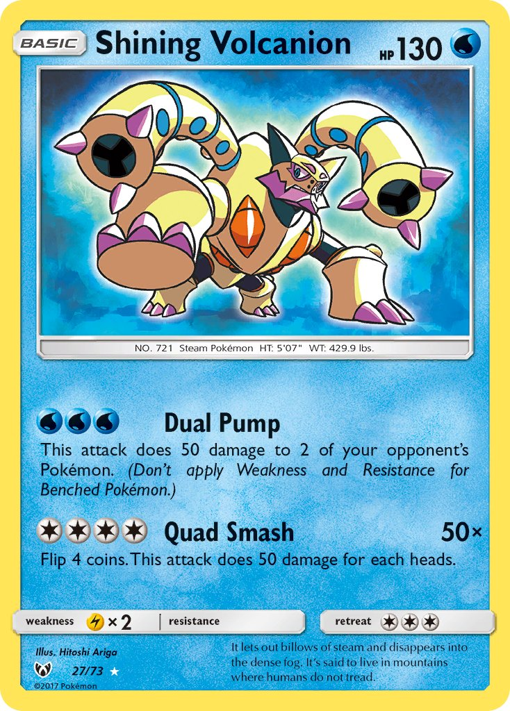 Shining Volcanion Pokémon card
