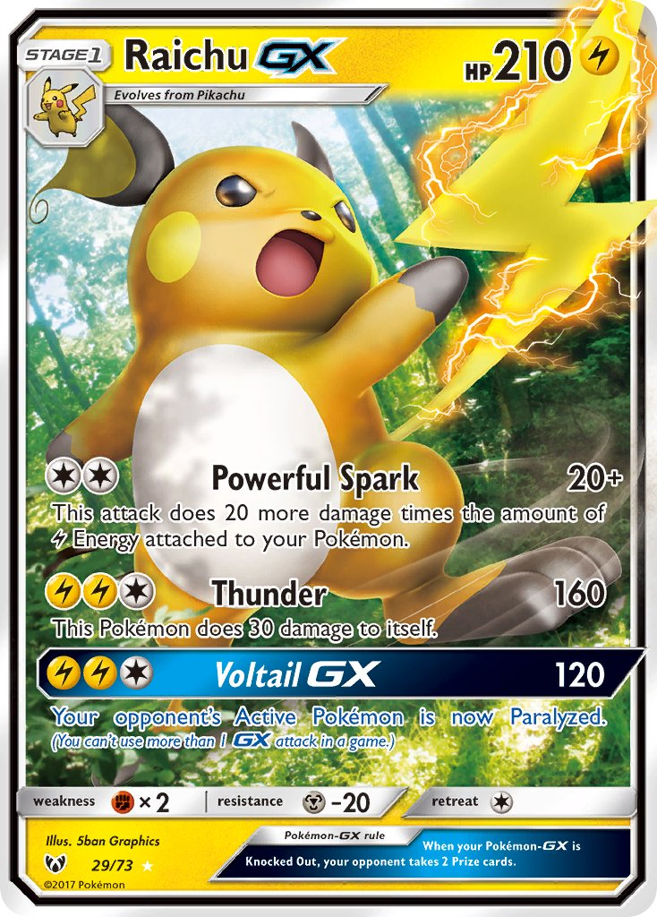 Raichu GX Pokémon card