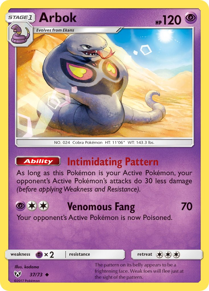 Arbok Pokémon card