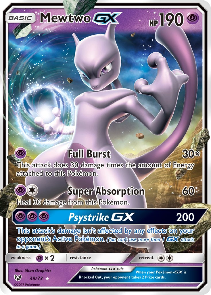 Mewtwo GX Pokémon card