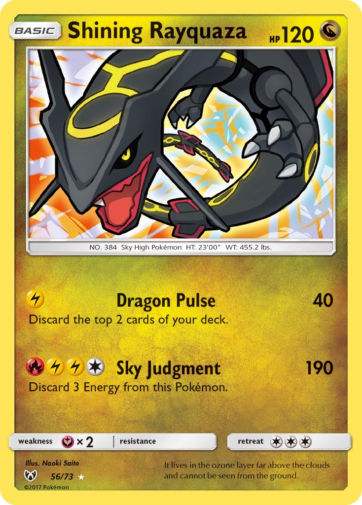 Shining Rayquaza Pokémon card