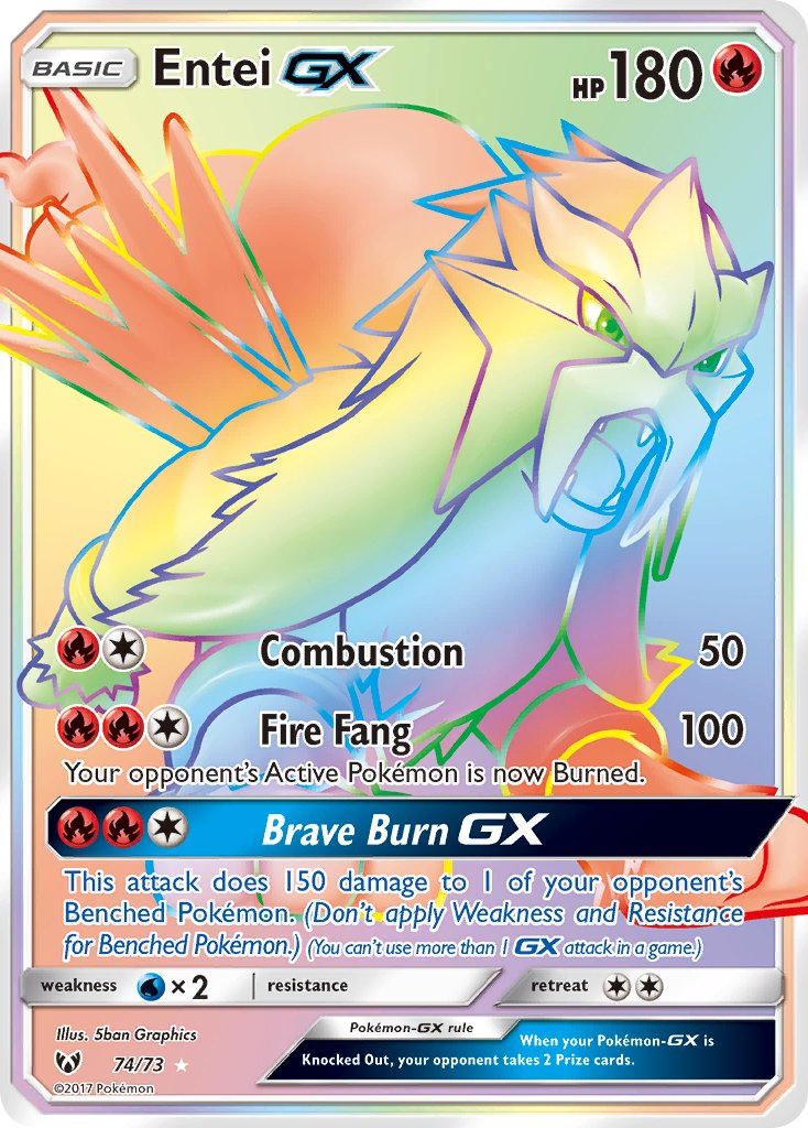 Entei GX Pokémon card