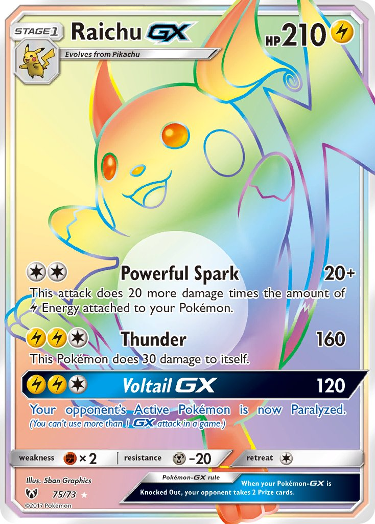 Raichu GX Pokémon card
