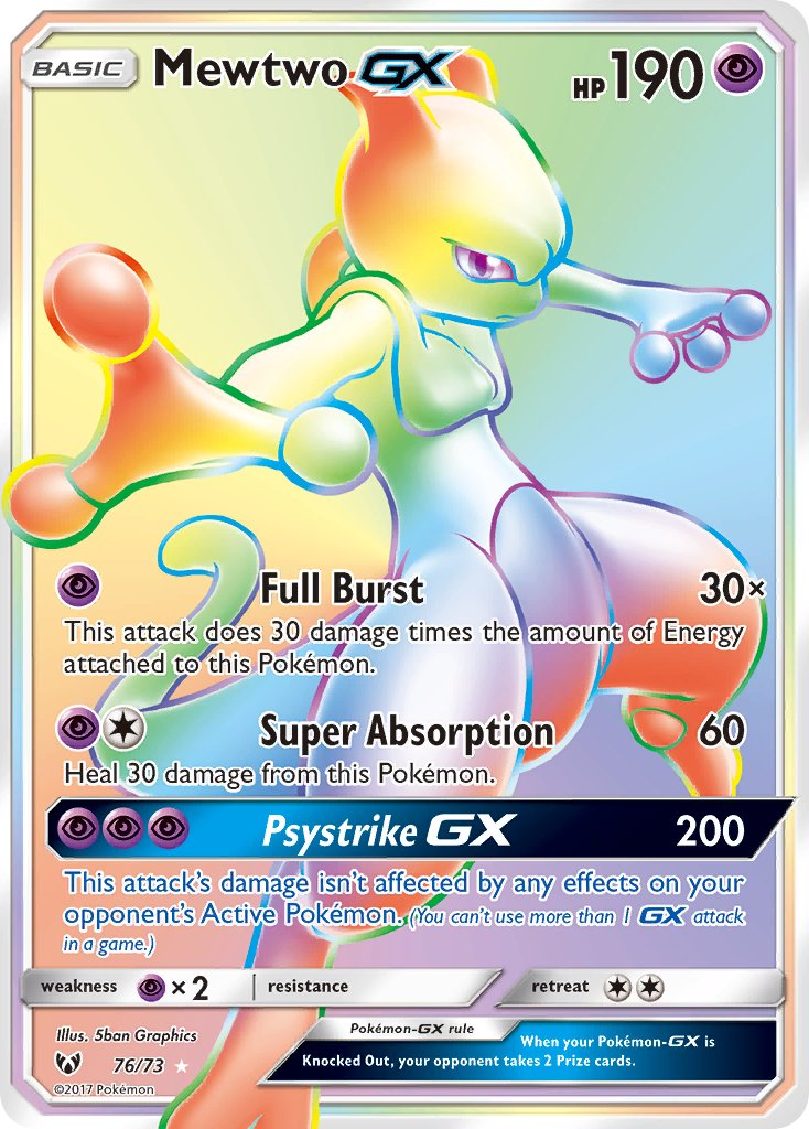 Mewtwo GX Pokémon card