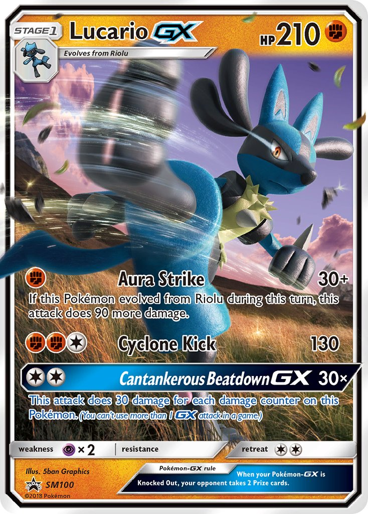 Lucario GX Pokémon card