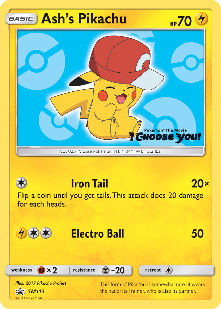 Ash's Pikachu Pokémon card