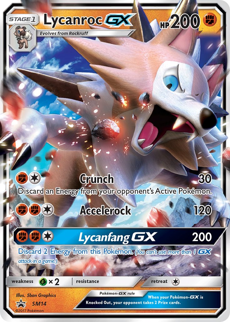Lycanroc GX Pokémon card