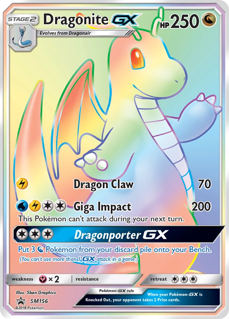 Dragonite GX Pokémon card