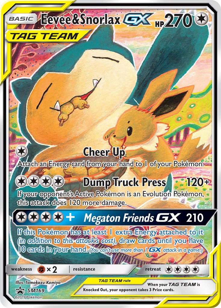 Eevee & Snorlax Tag Team GX Pokémon card