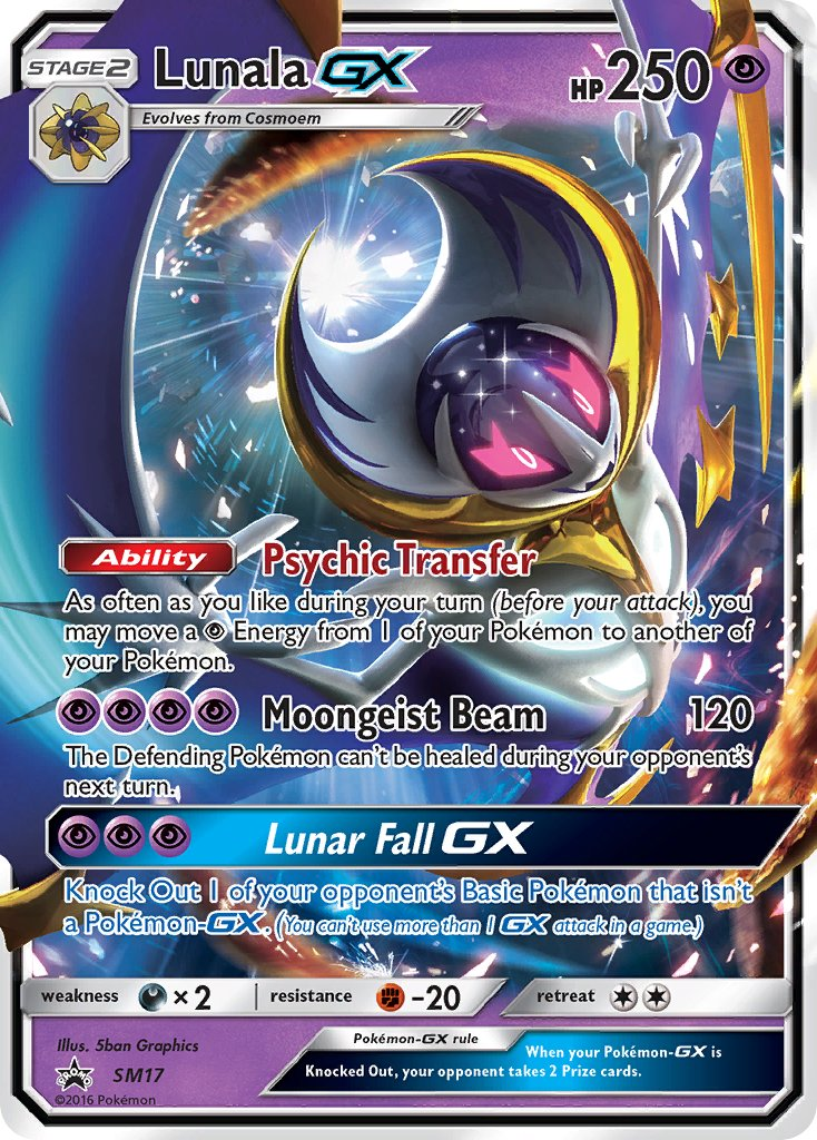 Lunala GX Pokémon card