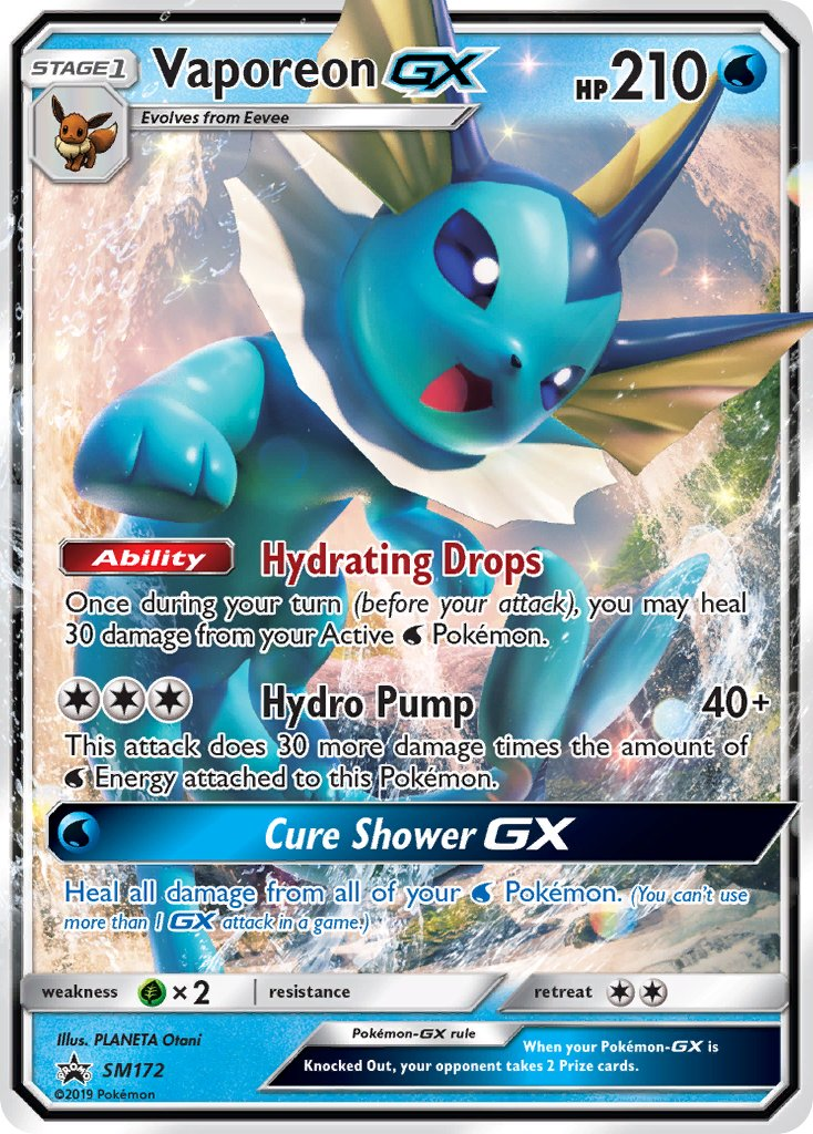 Vaporeon GX Pokémon card