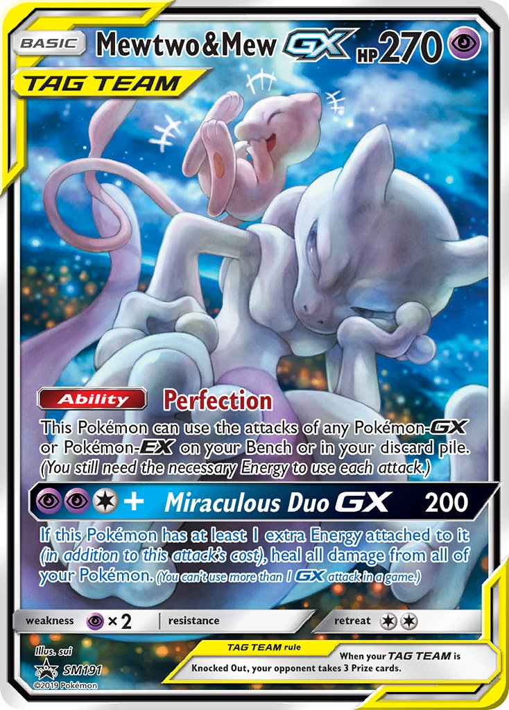 Mewtwo & Mew Tag Team GX Pokémon card