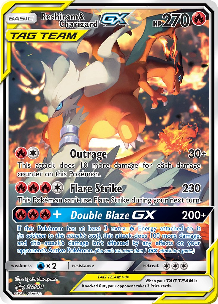 Reshiram & Charizard Tag Team GX Pokémon card