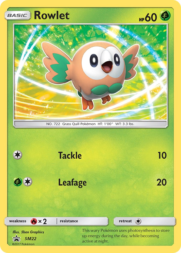 Rowlet Pokémon card