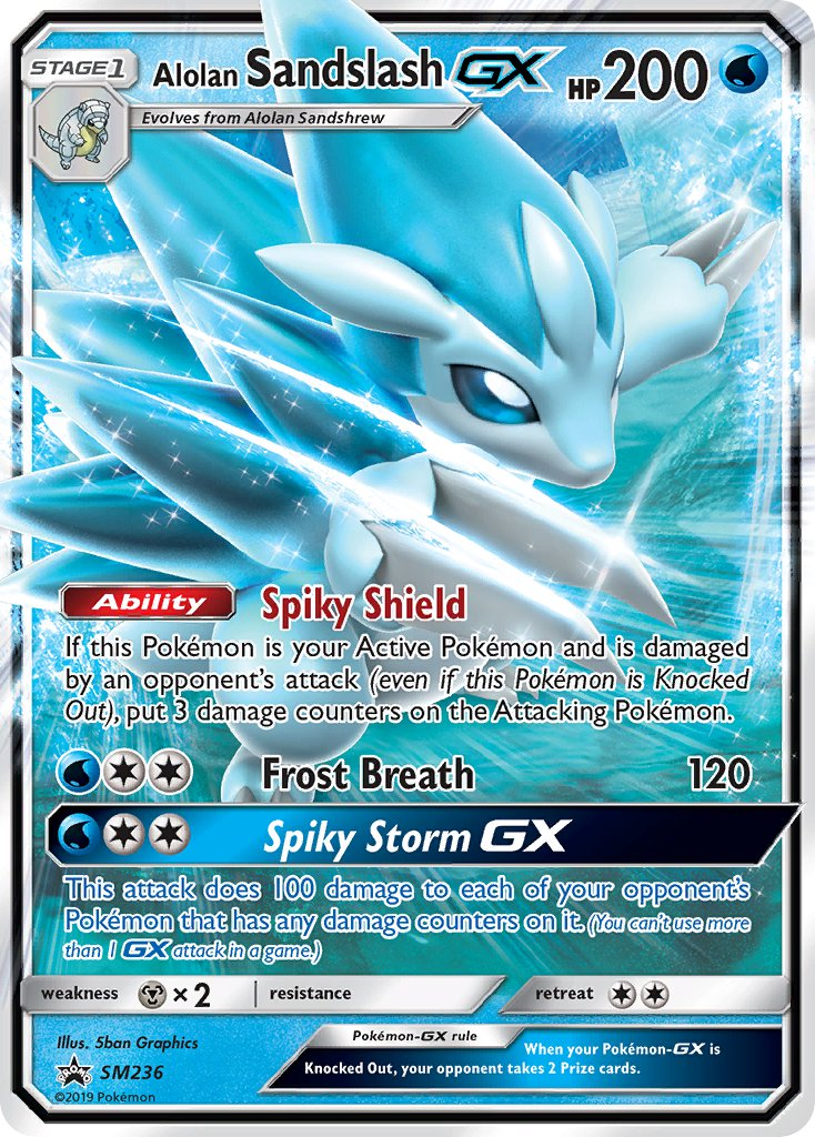 Alolan Sandslash GX Pokémon card
