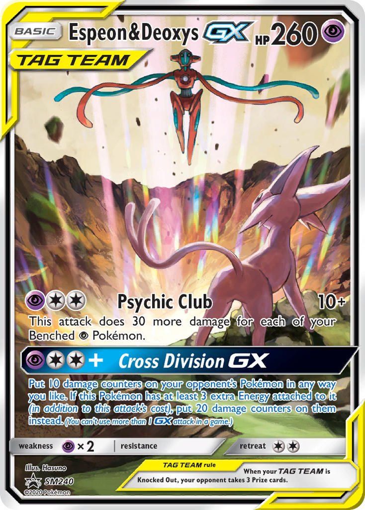 Espeon & Deoxys Tag Team GX Pokémon card