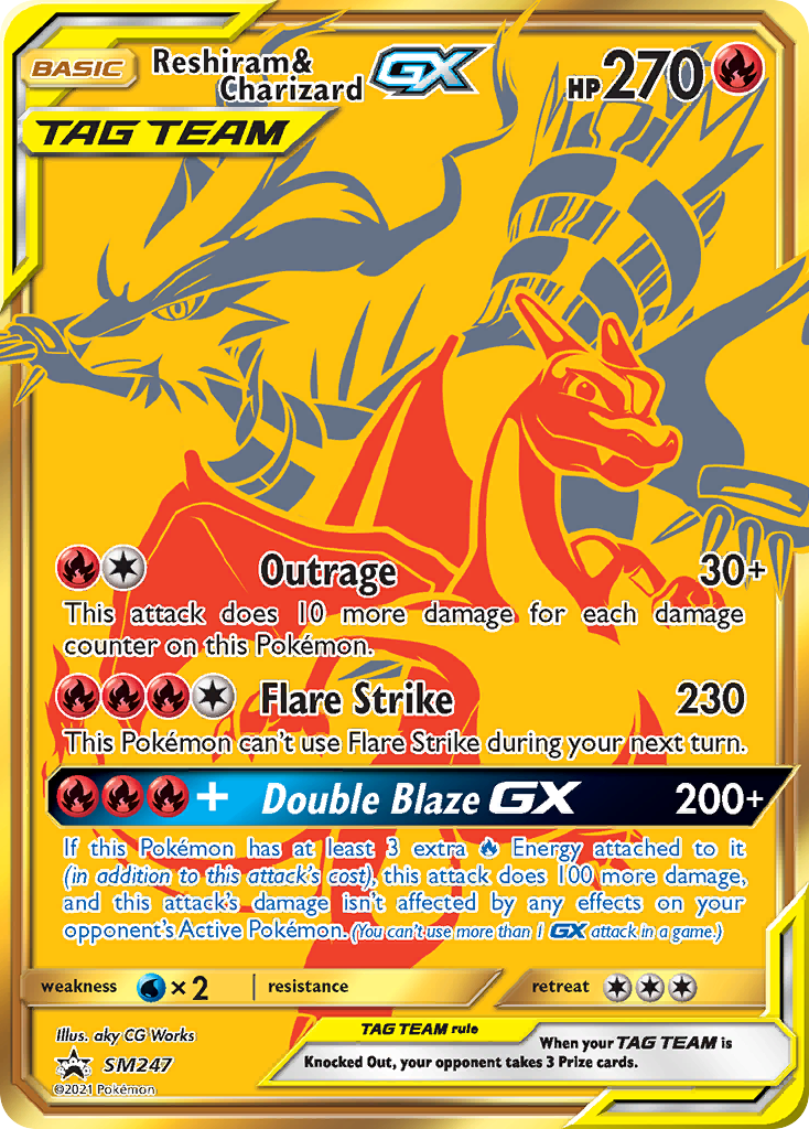 Reshiram & Charizard Tag Team GX Pokémon card
