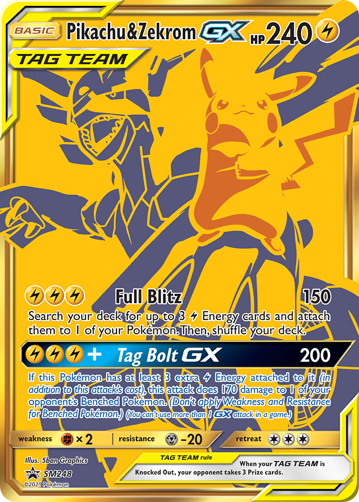 Pikachu & Zekrom Tag Team GX Pokémon card