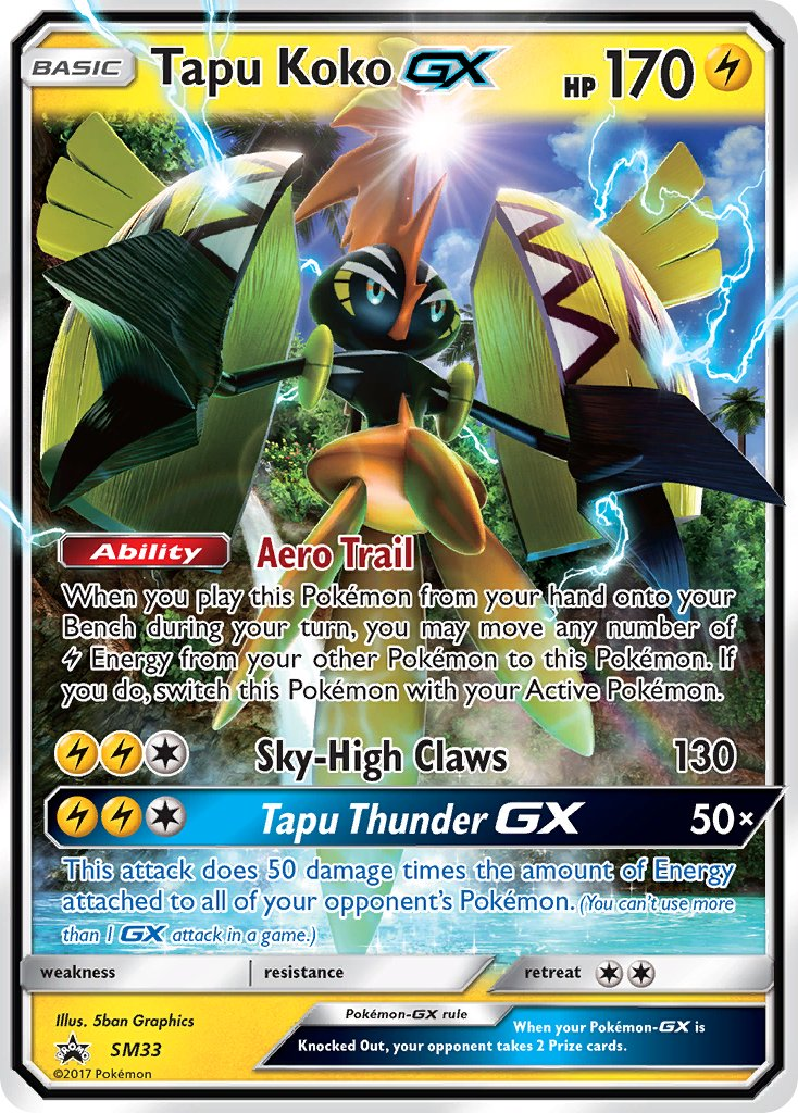 Tapu Koko GX Pokémon card