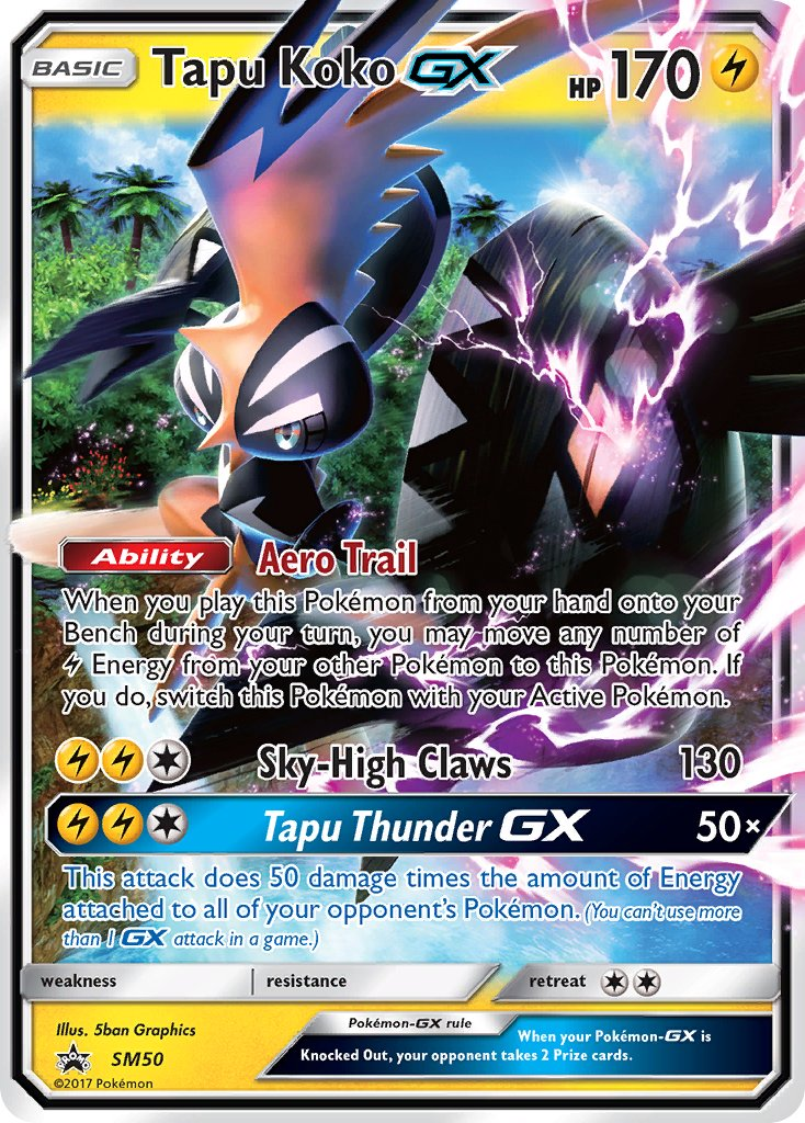 Tapu Koko GX Pokémon card