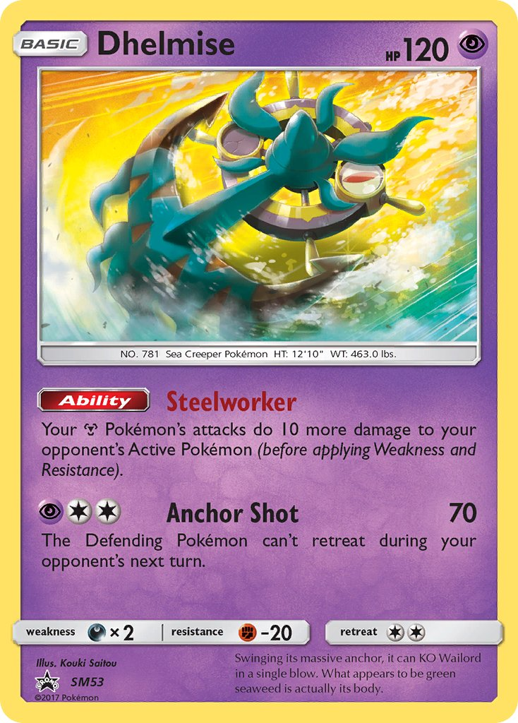 Dhelmise Pokémon card