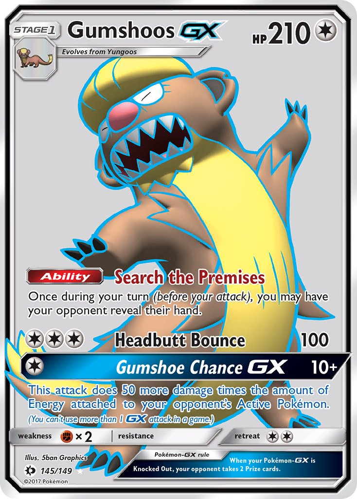 Gumshoos GX Pokémon card
