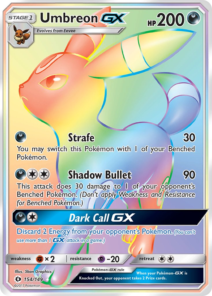 Umbreon GX Pokémon card