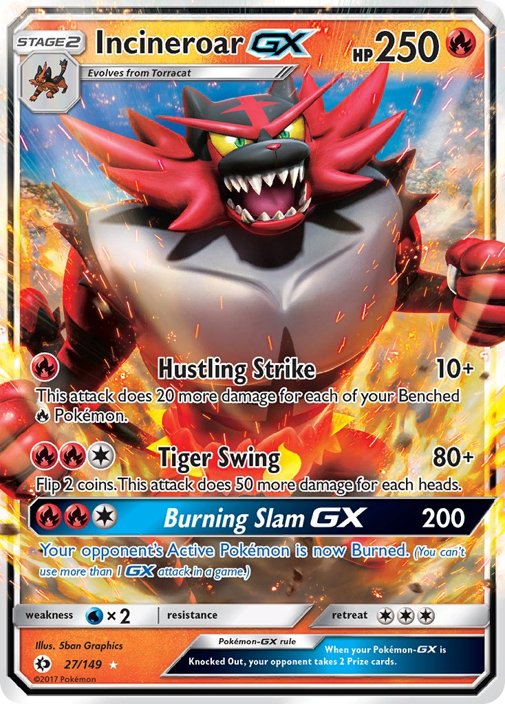 Incineroar GX Pokémon card