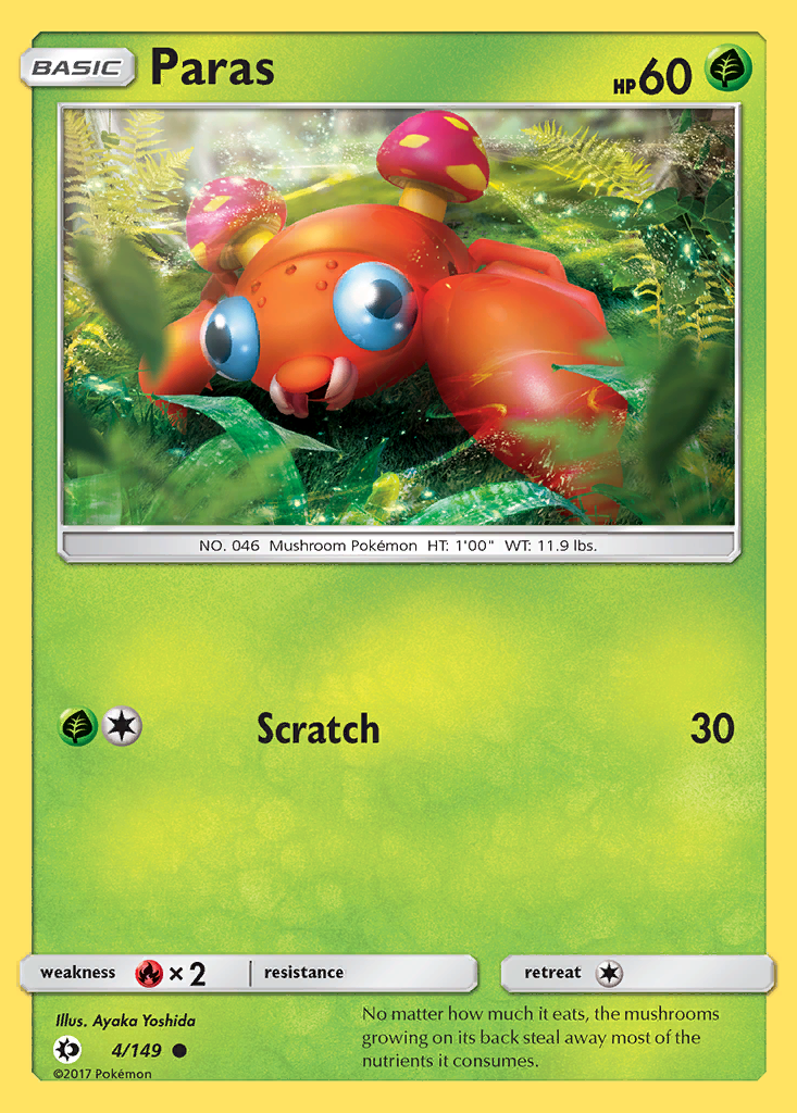 Paras Pokémon card