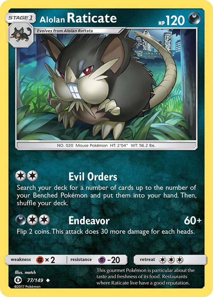 Alolan Raticate Pokémon card