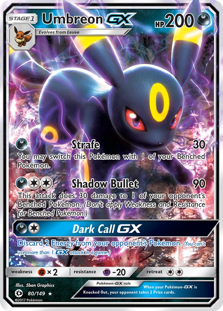 Umbreon GX Pokémon card