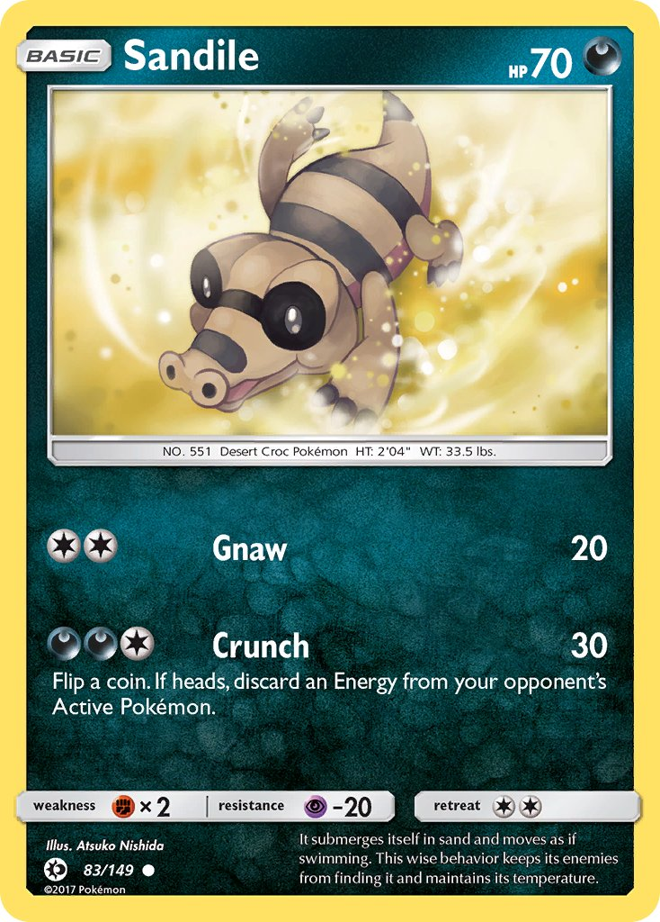 Sandile Pokémon card