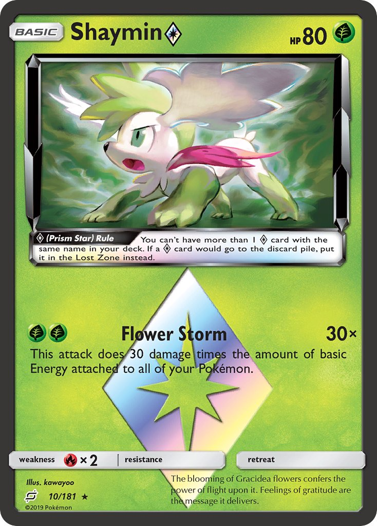 Shaymin Prism Star Pokémon card