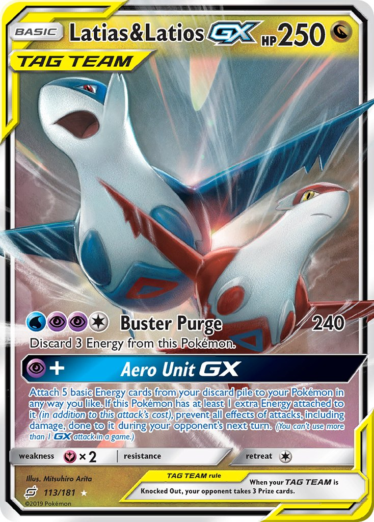 Latias & Latios Tag Team GX Pokémon card