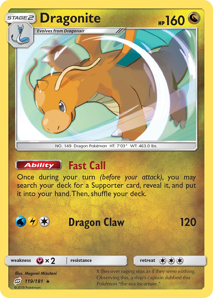 Dragonite Pokémon card