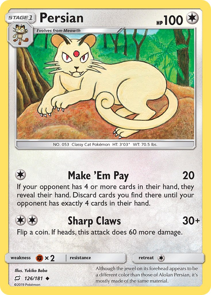 Persian Pokémon card