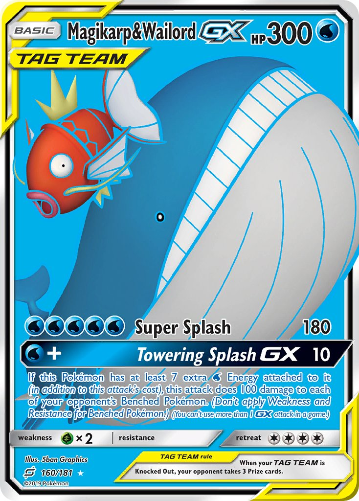 Magikarp & Wailord Tag Team GX Pokémon card