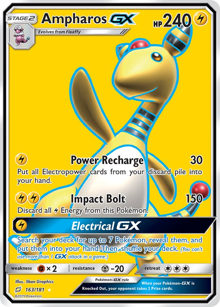 Ampharos GX Pokémon card