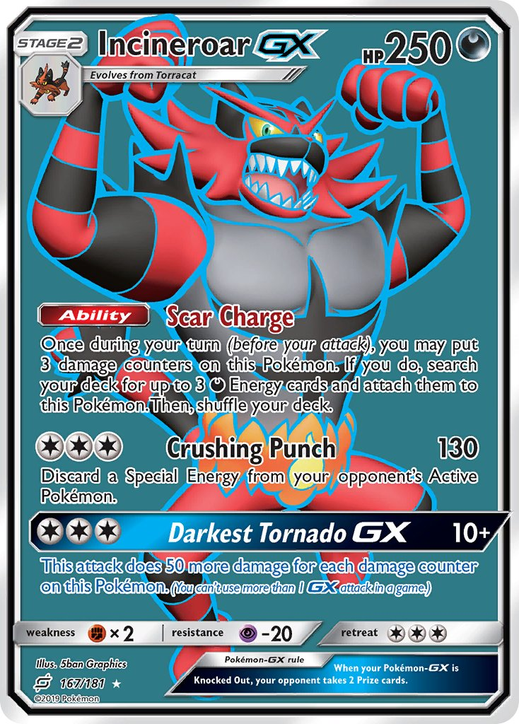 Incineroar GX Pokémon card
