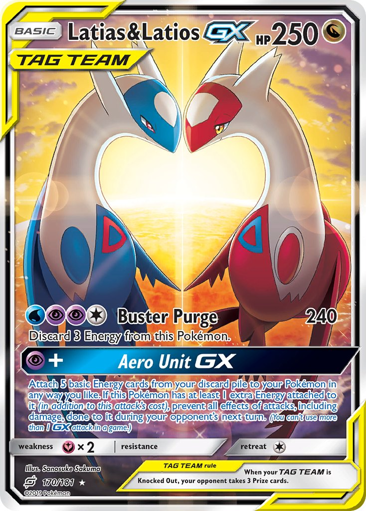 Latias & Latios Tag Team GX Pokémon card