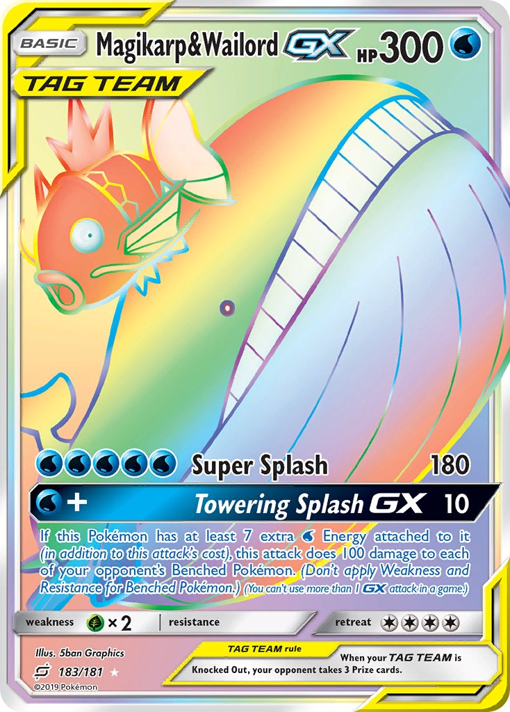 Magikarp & Wailord Tag Team GX Pokémon card