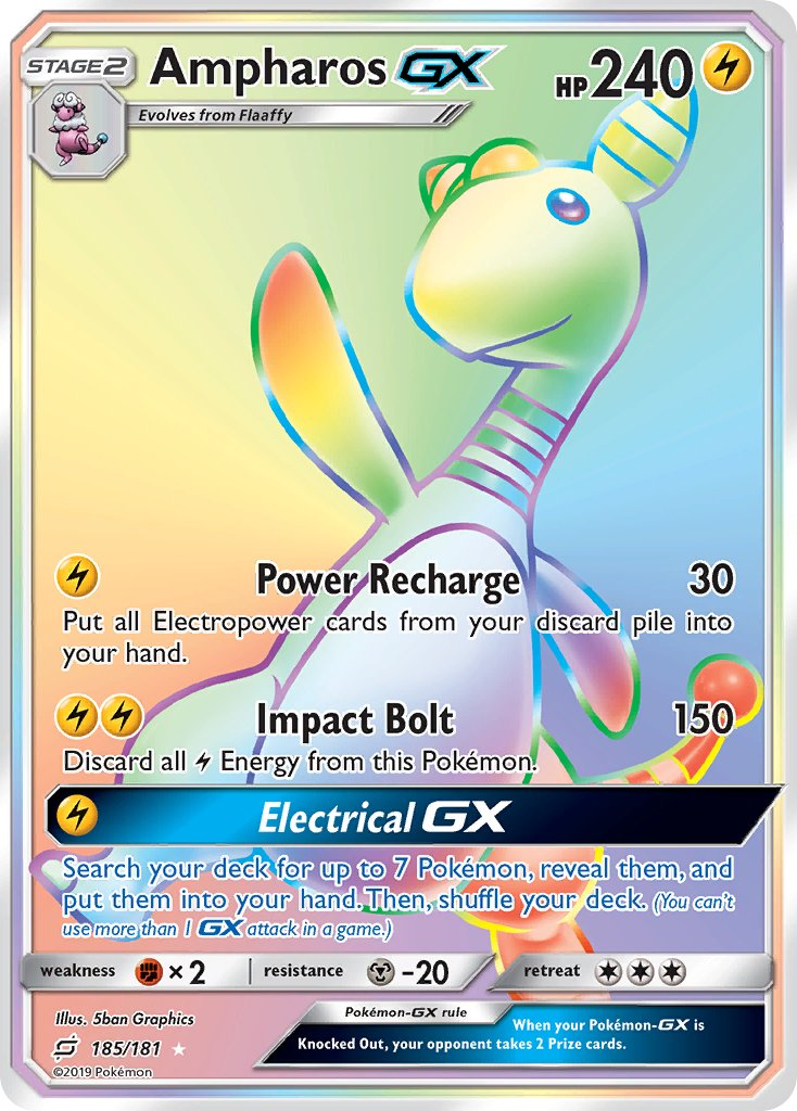 Ampharos GX Pokémon card