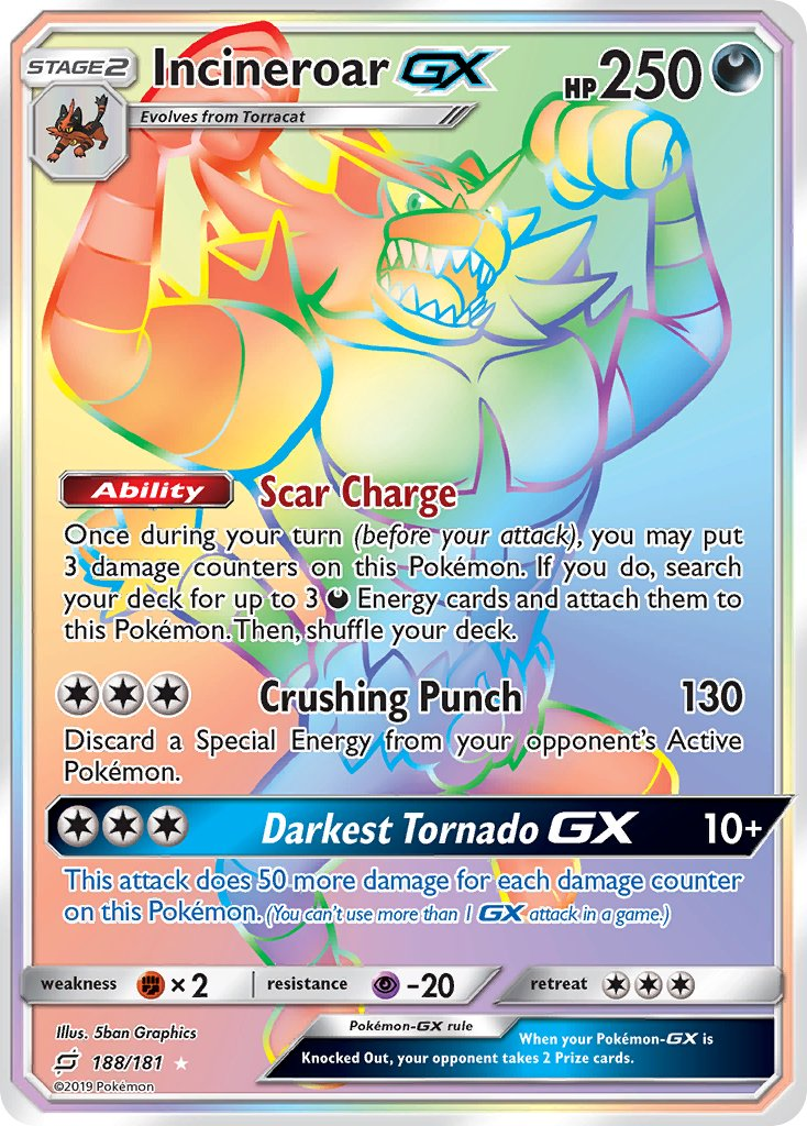 Incineroar GX Pokémon card