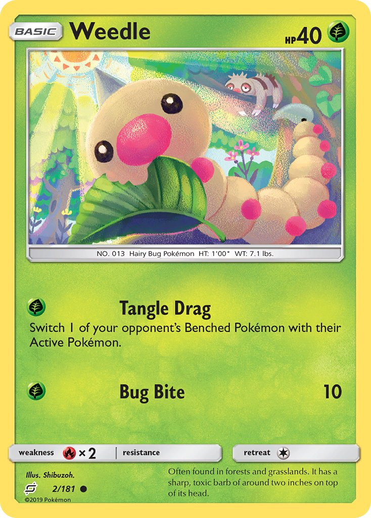 Weedle Pokémon card