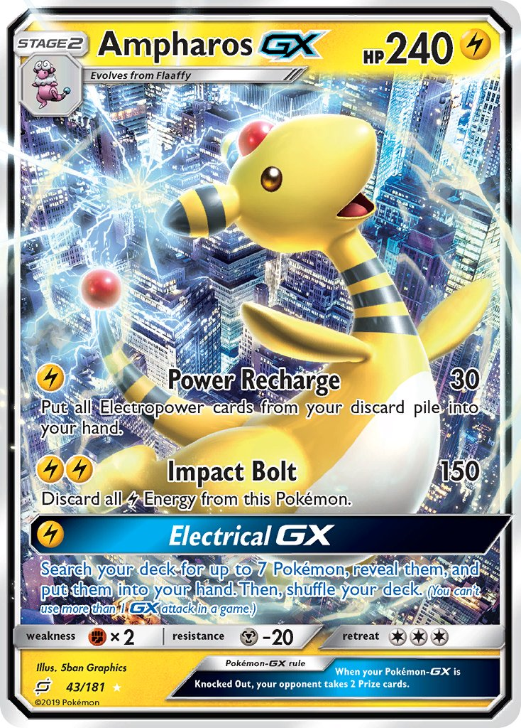 Ampharos GX Pokémon card
