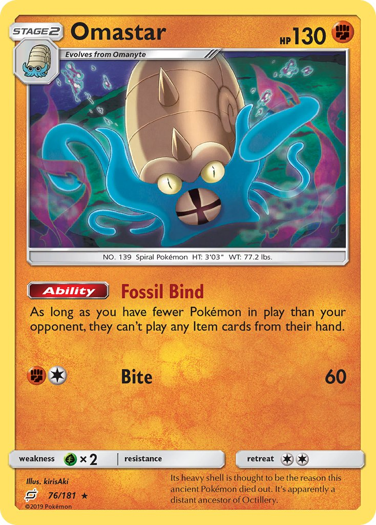 Omastar Pokémon card