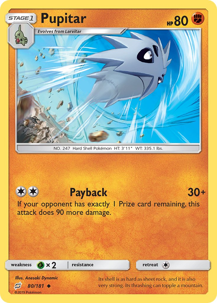 Pupitar Pokémon card
