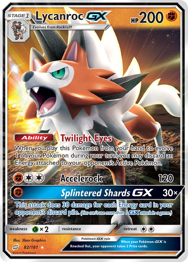 Lycanroc GX Pokémon card